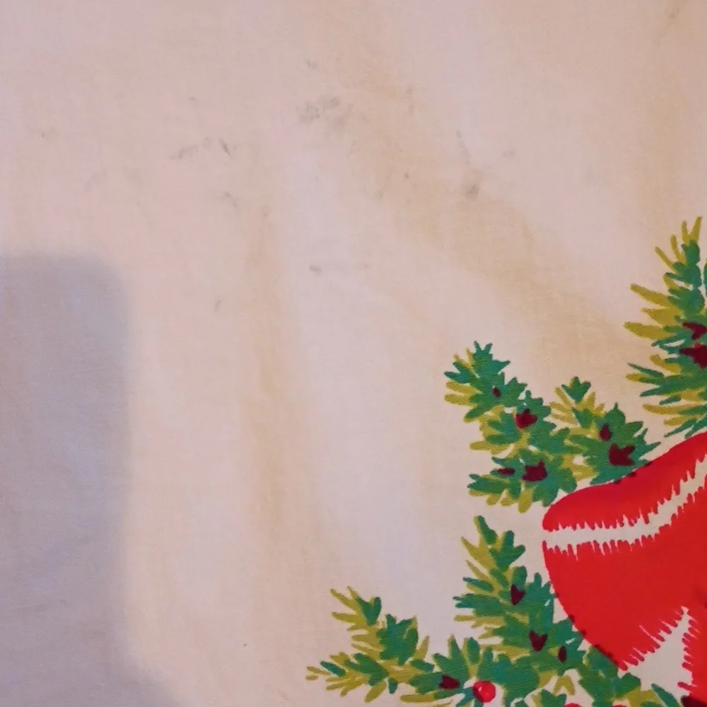 Festive Holiday Tablecloth with Red Bows